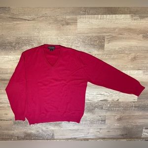 Brooks Brothers Mens 100% Cashmere Sweater, XL, Burgundy